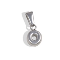 Silver stainless steel bubble round circle pendant with bail charm for DIY jewelry - O-Steel