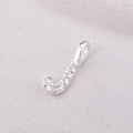 925 sterling silver letter J pendant with shimmering cubic zirconia inlay details - Letter J / Silver