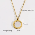Détails du pendentif rond en nacre blanche et dimensions de la chaîne dorée - Nacre Blanche Ronde