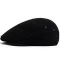 Classic black cotton ivy cap for men and women with side metal eyelet ventilation - Adjustable / Black