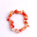Natural irregular stone fragment bracelet with red, orange and white quartz stones - Red Agate Glass