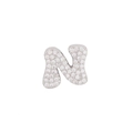 Exquisite silver letter N pendant charm with sparkling pavé cubic zirconia inlay - Letter N Pendant
