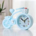Light blue bicycle shaped alarm clock for students with clear analog numbers - Blue Bicycle Alarm Clock