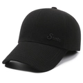 Herren Winter-Baseballkappe in Schwarz mit Stickerei und warmem Fleecefutter - Verstellbar / Schwarz