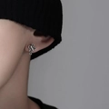 Silver gothic cross stud earring for men featuring vintage textured metal design - Cross Stud Earrings (1 Pair)