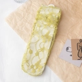 Lace mesh socks with butterfly pattern in yellow floral Japanese Lolita style - Yellow & Green
