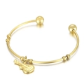 Bracciale rigido dorato regolabile in acciaio inossidabile con ciondolo a forma di chitarra - Colore Oro Pendente Chitarra (KB152737-Z)