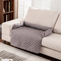 Copridivano trapuntato grigio impermeabile con supporto a U per cani e gatti - 75*75cm (Con Supporto) / Grigio chiaro