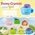 Cute animal crystal mystery box with natural rose quartz in a pink pig container - Funny Crystal Series (0263) / Random 1PC