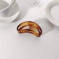Elegant amber tortoise shell hair claw clip with smooth resin finish on a white surface - Amber Tortoiseshell(FJ242)
