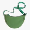 Grass green nylon half-moon crossbody bag with adjustable strap in casual style - Emerald Green