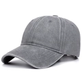 Detalle de gorra de béisbol vintage gris carbón con costuras precisas y de calidad - Ajustable / Gris