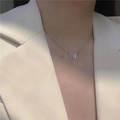 Silver butterfly pendant necklace with micro-pave crystals on a minimalist chain - Hollow Butterfly Necklace