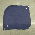 Soft dark blue cotton muslin baby bib with adjustable white snap buttons and crinkle texture - Dark Blue (42#)