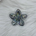 8cm Frangipani Flower Solid Color Transparent With Colored Plating Black Standard