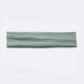 Pale green cotton sports headband for running and fitness, soft absorbent moisture wicking - Gray Blue