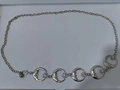 Cadena de cintura de metal plateado con cinco dijes de luna y estrella y cierre de langosta - Cadena de Cintura Simple Estrella Luna Color Acero / Estilo Colgante Estrella Luna-Plateado