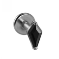 G23 titanium labret stud with black diamond shaped cubic zirconia and internal threading - 1.2x8mm / Black Rhombus Zirconia