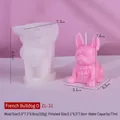 Französische Bulldogge Silikonform und rosa Kerze mit fertiger Welpenfigur 7,6 cm Höhe - Französische Bulldogge D ZL-31