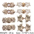 8-piece set of vintage gold metal waist pins with butterfly and pearl accents - No. 51 8-Piece Set