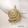 Golden nautilus shell charm pendant in 18k gold plated copper for DIY jewelry making - A0582 Gold Nautilus
