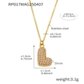 Letter L pendant necklace in 18k gold plated stainless steel with white zircon stones - Rp017-l Letter Gold Necklace 40+5cm