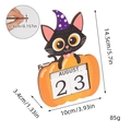 Dimensioni dettagliate del calendario in legno per Halloween con gatto nero e zucca - XT512C-Gatto Nero Zucca