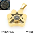 Collana proiezione zampa di cane dorata in acciaio inox con 100 lingue ti amo - Solo Ciondolo / Oro