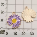 Purple daisy flower alloy pendants with gold finish for DIY jewelry making 18-20mm - Sunflower 18x20mm