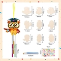 DIY wooden owl wind chime kit with craft supplies and specific size measurements - 9Pcs Graduation Owl Kit