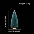 Miniature sisal Christmas tree with snow effect, 15cm height on wooden base - Teal / 15CM