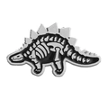 Punk style silver and black enamel stegosaurus skeleton metal pin badge - Stegosaurus Skeleton
