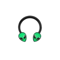 Aro de nariz de herradura alienígena en negro y verde para joyería de piercing trendy - Estilo de Cabeza de Alienígena Negro (03807542-1)
