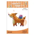 Orange deer foil balloon with purple bow and gift box, 77x66cm birthday party decor - Gift Deer / 77x66cm / Pack