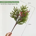 50cm artificial pine branch with red berries and pinecones for Christmas decor - (x240907) 50cm Pinecone Branch