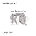 Offener Ring aus silbernem Edelstahl mit Seestern- und Muschelmotiven in Variantenstil - Silberner Seestern Muschel Stil (JDRW2305004-S)