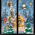 Christmas snowflake window stickers with colorful birds and festive lantern decorations - Set of 3-BQ563+569+570