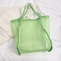 Borsa tote in rete verde chiaro in tessuto traspirante con manici in nastro - Verde