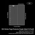 A5 transparent 2-pocket card sleeve refills for 3-inch photo album binders 10-pack - A5 Sticker Style Single-Sided Pages 10 Sheets 6#