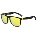 Polarized sports sunglasses with black neon frame and yellow mirrored lenses for outdoors - Yellow Frame Yellow Mirrored Lens / Camouflage Pattern