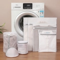 Set of multi-size white fine mesh laundry bags with grey zippers for delicate washing - Bra Bag 15*17cm / Grey-White Coarse Mesh
