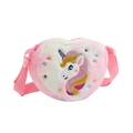Plush heart-shaped unicorn crossbody bag for girls with pink tie-dye and embroidery - Tie-dye Pastel Pink