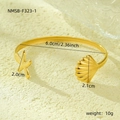 Dettaglio del bracciale aperto stella marina e conchiglia con misure e peso - Bracciale Aperto Oro Stella Marina Conchiglia