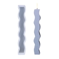 DIY wavy silicone mold and light purple scented candle in a long strip wave shape - Long Candle 04 (Narrow Zigzag)
