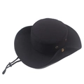 Cappello da sole pieghevole nero a tesa larga con fibbie in metallo e sottogola regolabile - 58cm / Nero