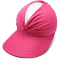 Outdoor sun visor for women in rose pink fabric with stylish twisted knot design - Rose Red