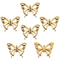 Set of six golden butterfly charms for DIY jewelry making with black stripe details - Butterfly Style 1 / 20x25mm / White