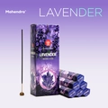 Mahendra lavender incense sticks set featuring large box and individual packs in purple - Lavender