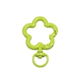 Light green flower-shaped spring clasp keychain with alloy ring connector for DIY crafts - Baked Apple Green