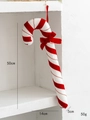 50cm Christmas candy cane hanging decoration with red and white stripes and a bow - Large Candy Cane